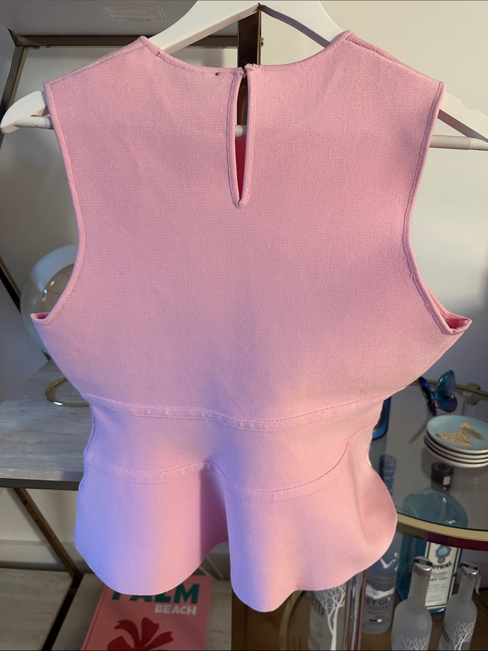 Zara Light Pink Sleeveless Peplum Top